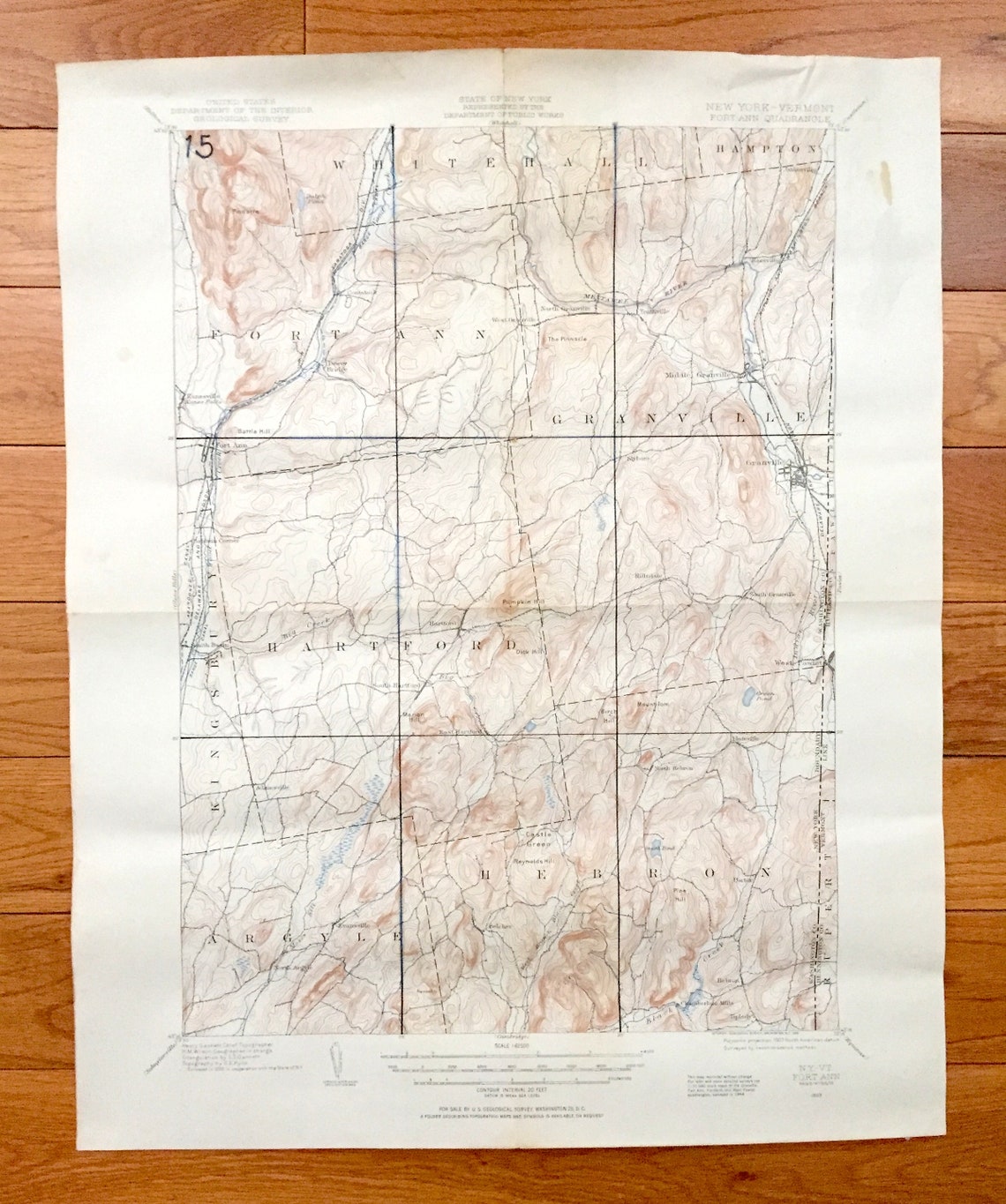 Antique Fort Ann New York 1893 US Geological Survey Etsy