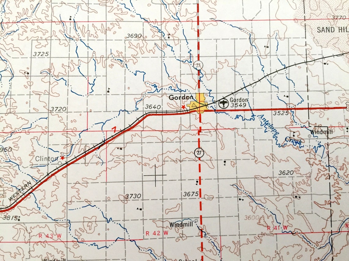 Antique Alliance Nebraska 1955 Mapa topográfico del Servicio Etsy