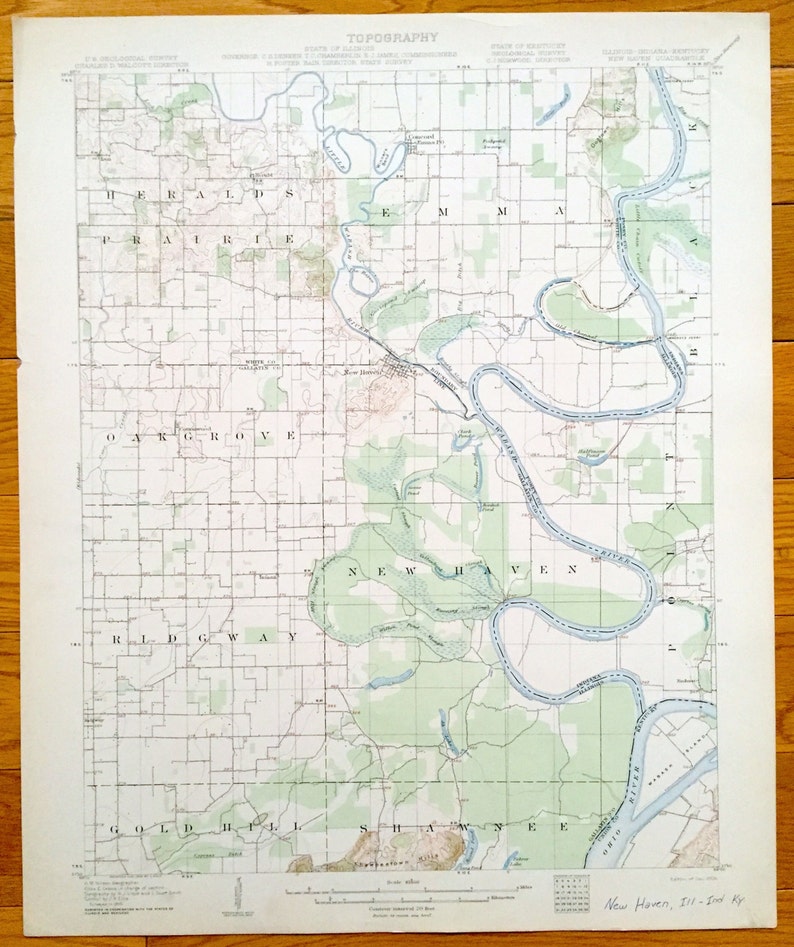 Antique New Haven Illinois 1906 Us Geological Survey Etsy - image 0