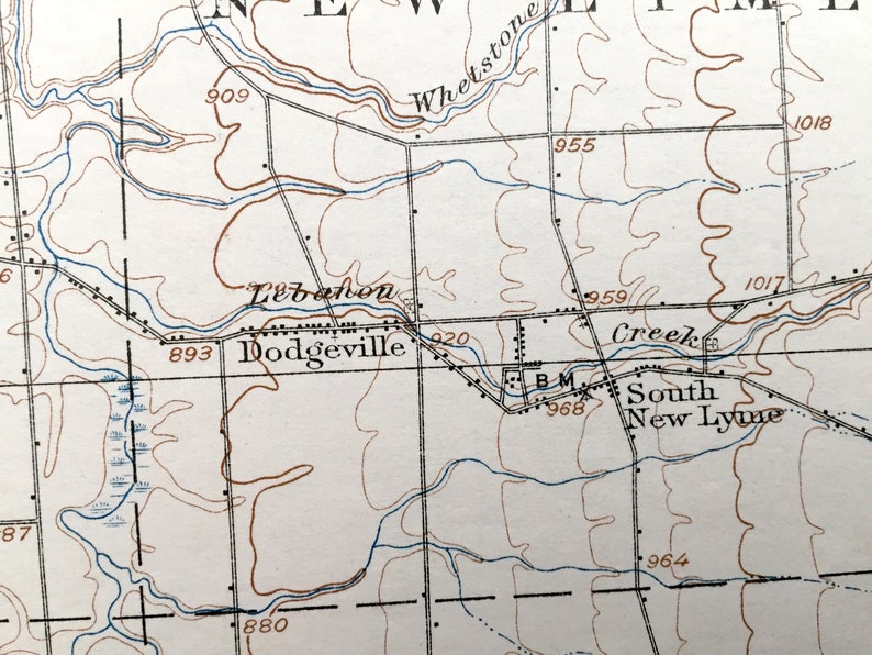 Antique Jefferson Ohio 1907 US Geological Survey Topographic Etsy