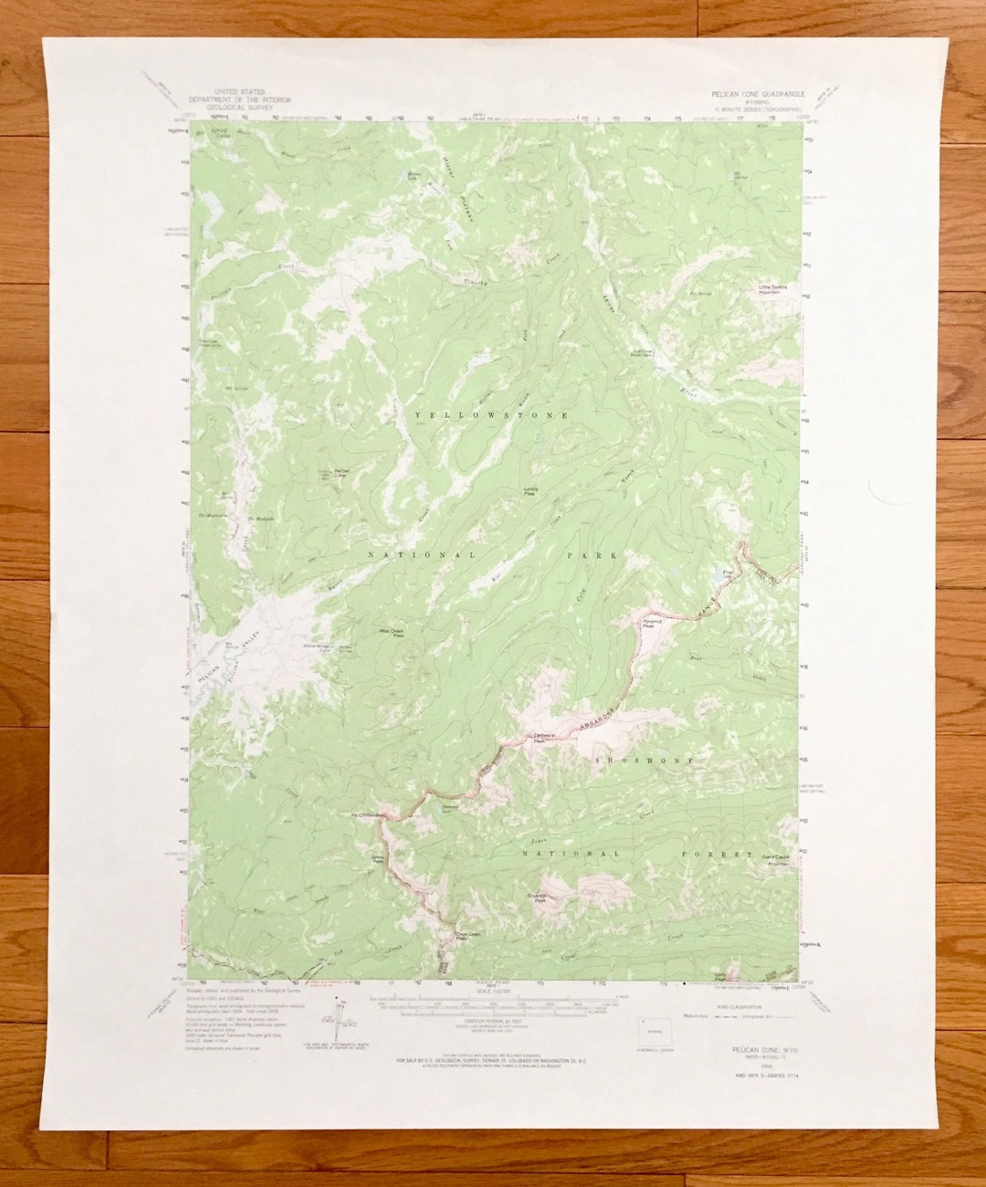 Antique Pelican Cone, Wyoming 1959 US Geological Survey - Main Image