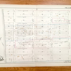 Antike Sunset Park, Brooklyn 1880 GM Hopkins Atlas Karte - New York City, Armee Terminal, Gowanus Kanal, NYU Langone Hospital Bay Ridge NY nyc