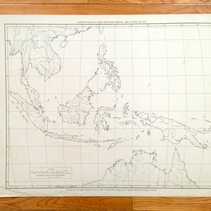 Antike 1924 Ostindien Karte von J Paul Goode – Vietnam, Kambodscha, Malaysia, Singapur, Indonesien, Philippinen, Papa Neuguinea, Australien