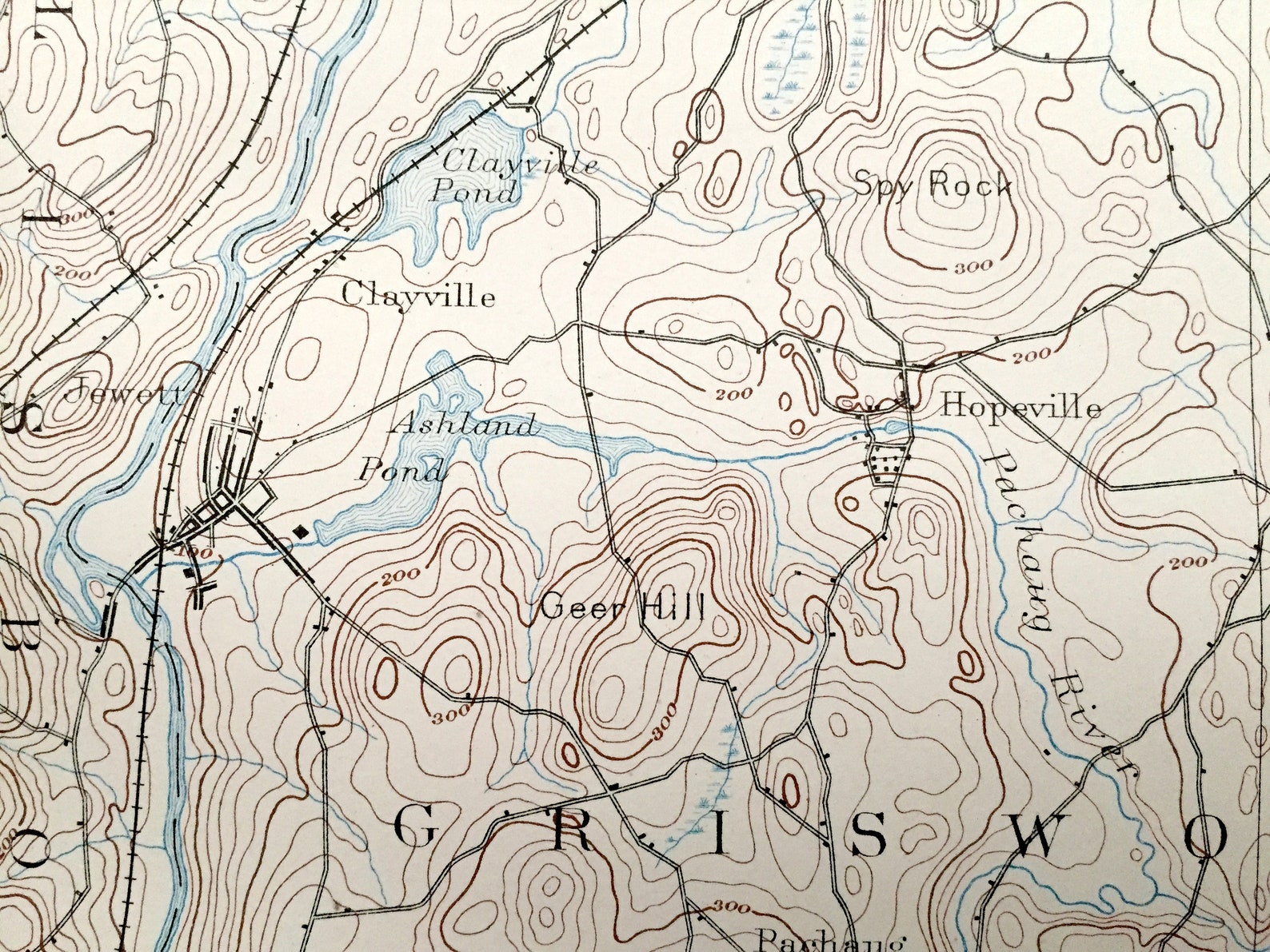 Antique Moosup Connecticut 1893 US Geological Survey Etsy