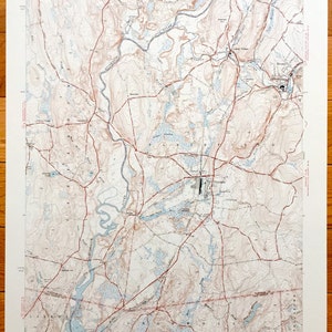 Carte topographique antique de l'US Geological Survey de Plainfield, Connecticut 1943 – Griswold, Lisbonne, Brooklyn, Canterbury, Moosup, Voluntown, CT