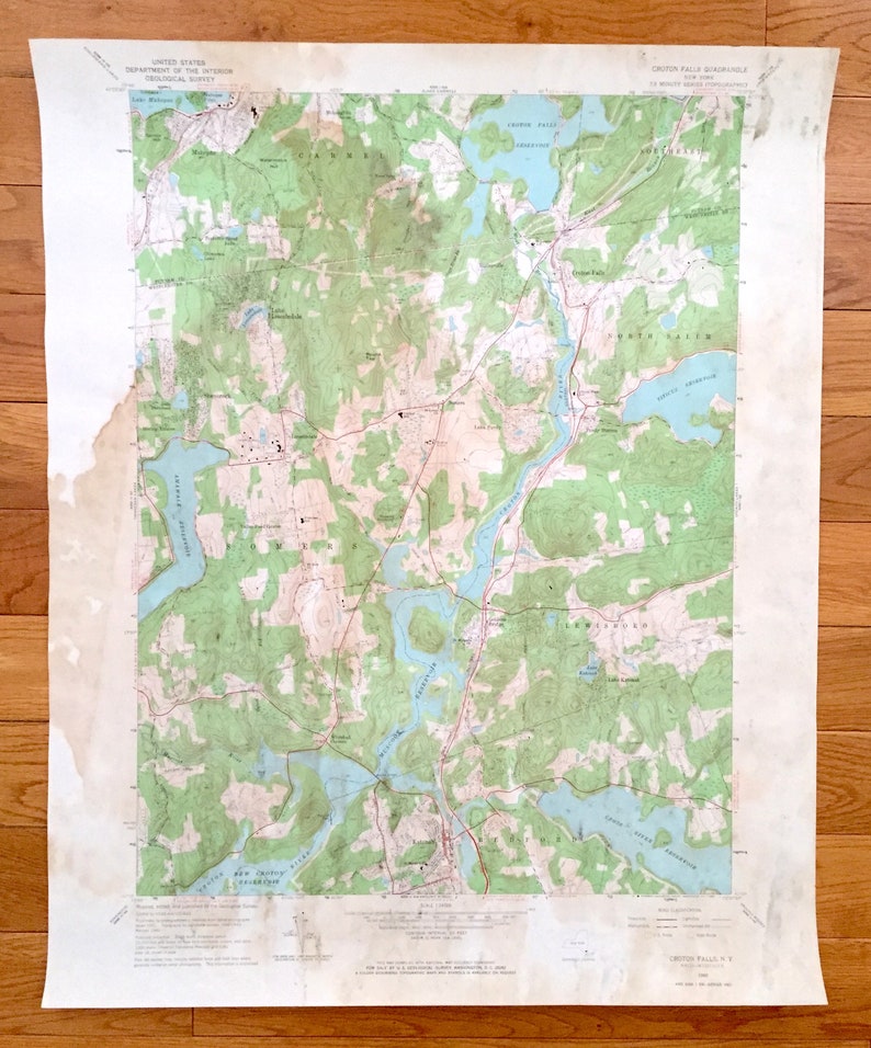 Antique Croton Falls Katonah New York 1960 US Geological Survey