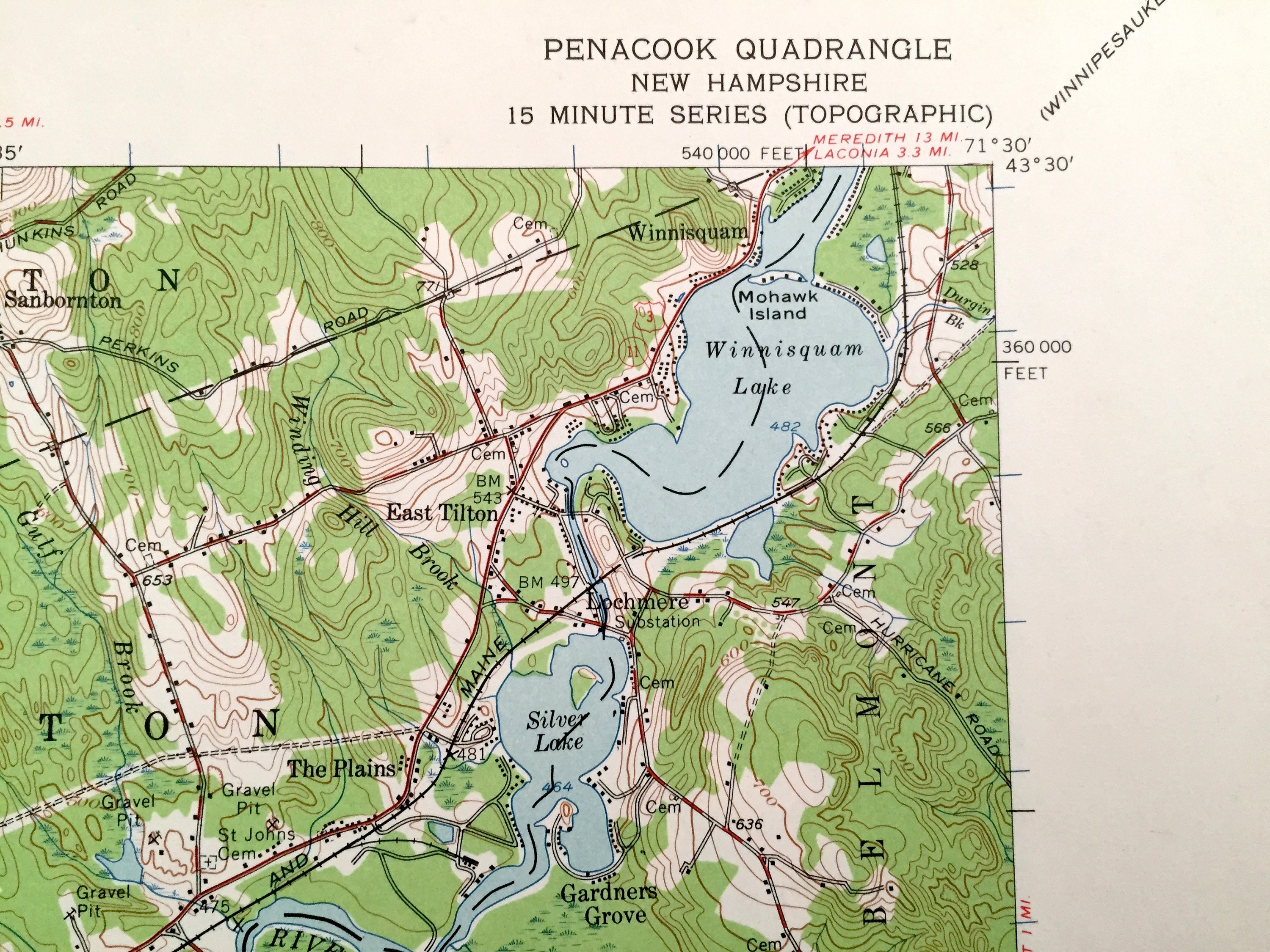 Antique Penacook New Hampshire 1956 US Geological Survey Etsy Canada