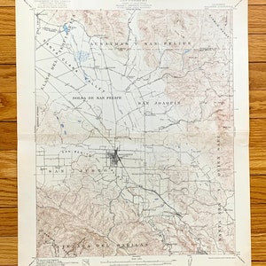 Ancienne carte topographique Hollister, Californie, 1921 US Geological Survey - comté de San Benito, côte centrale, Ridgemark Golf, Santa Clara, Californie