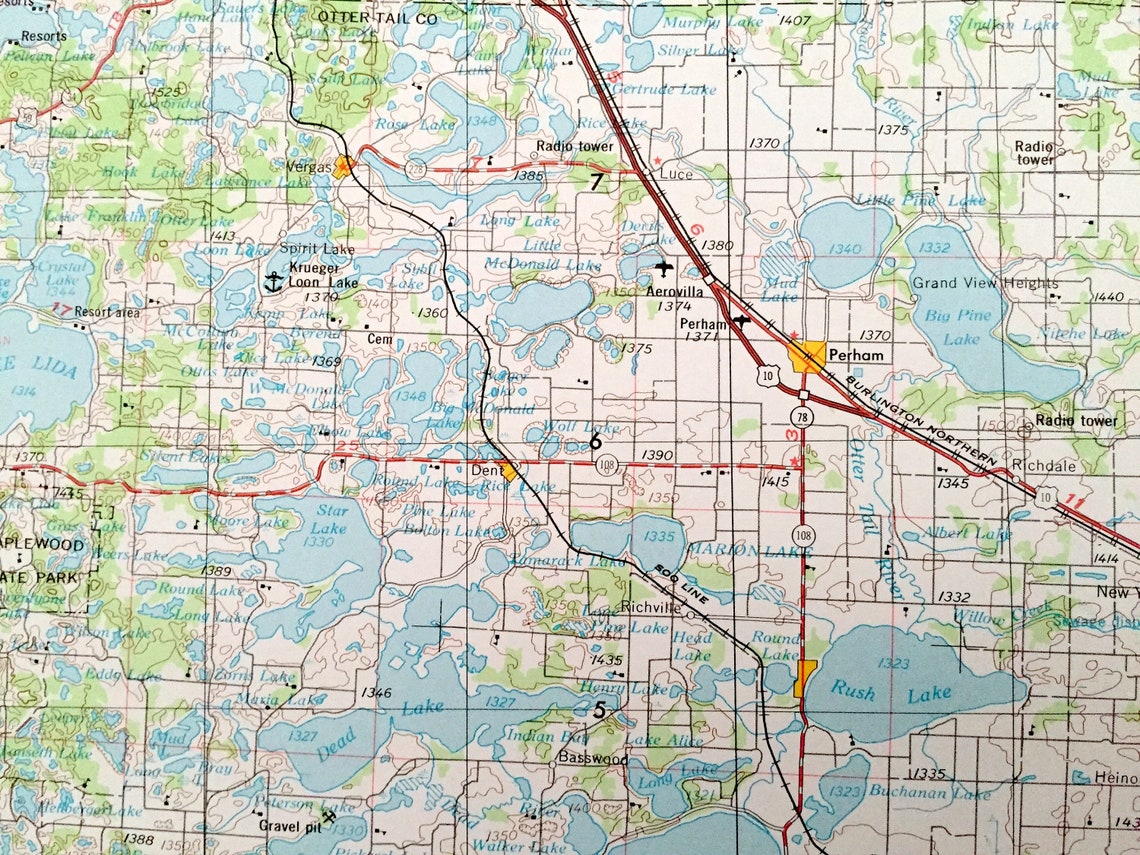Antique Brainerd Minnesota 1953 US Geological Survey Etsy