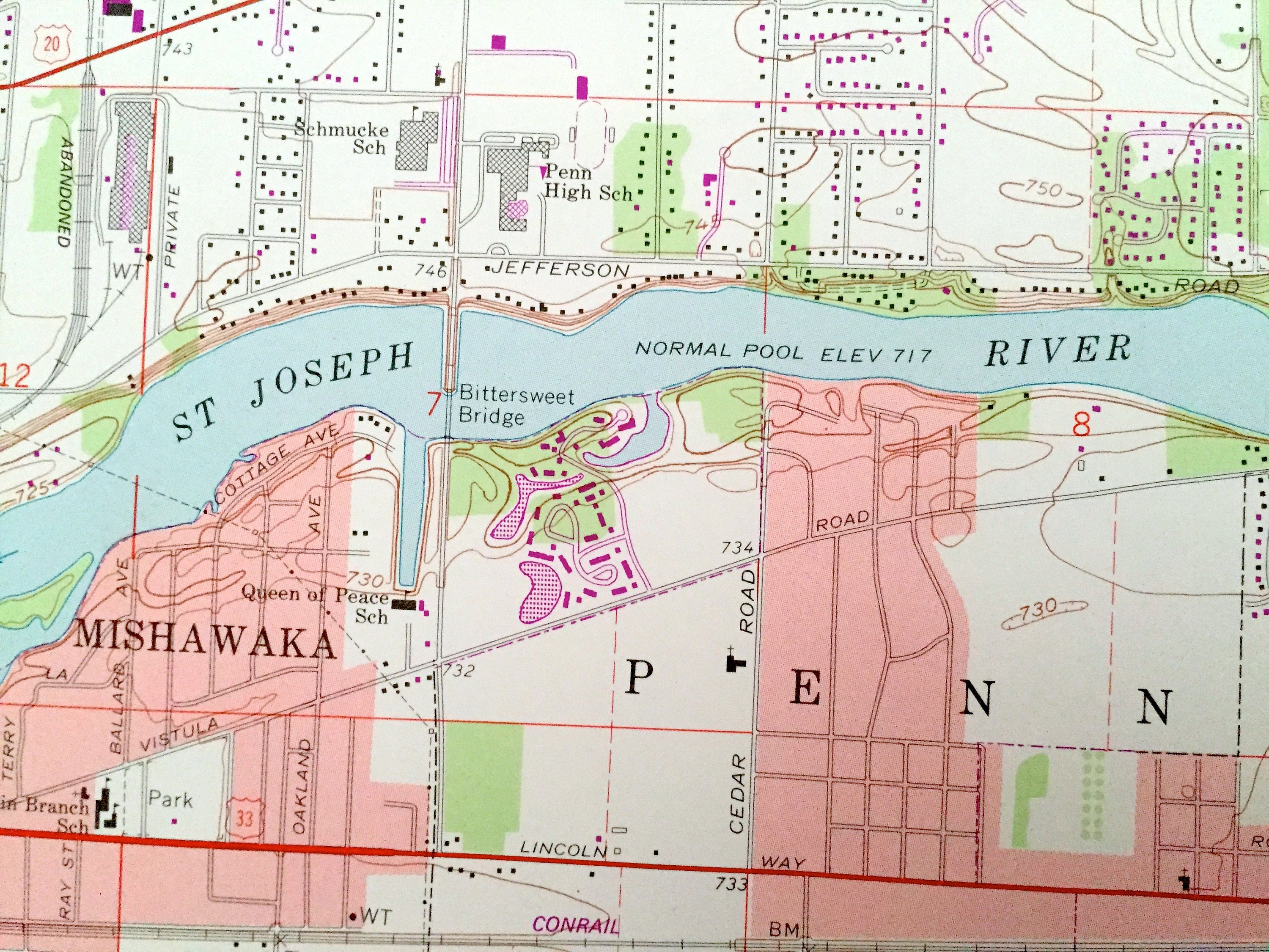 Antique Osceola Indiana 1969 US Geological Survey Topographic Etsy