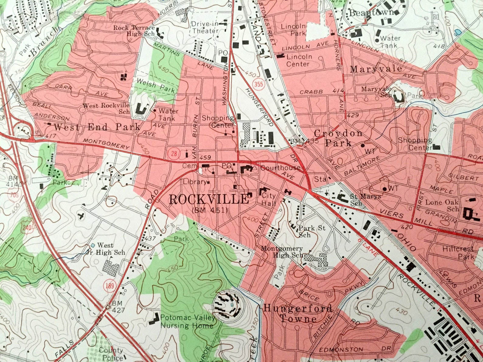 Antique Rockville Maryland 1965 US Geological Survey Etsy