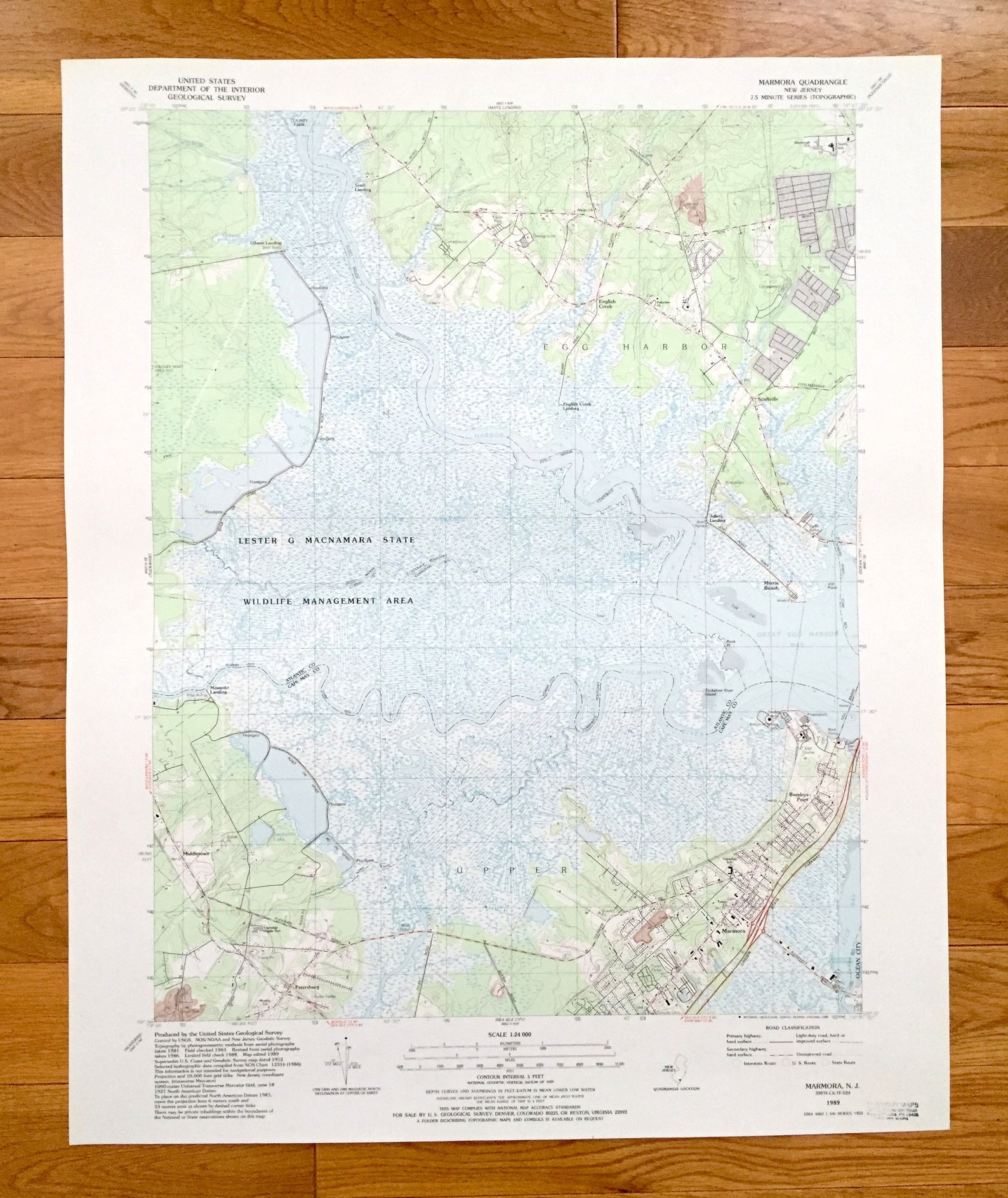 Antique Marmora New Jersey 1989 US Geological Survey Etsy