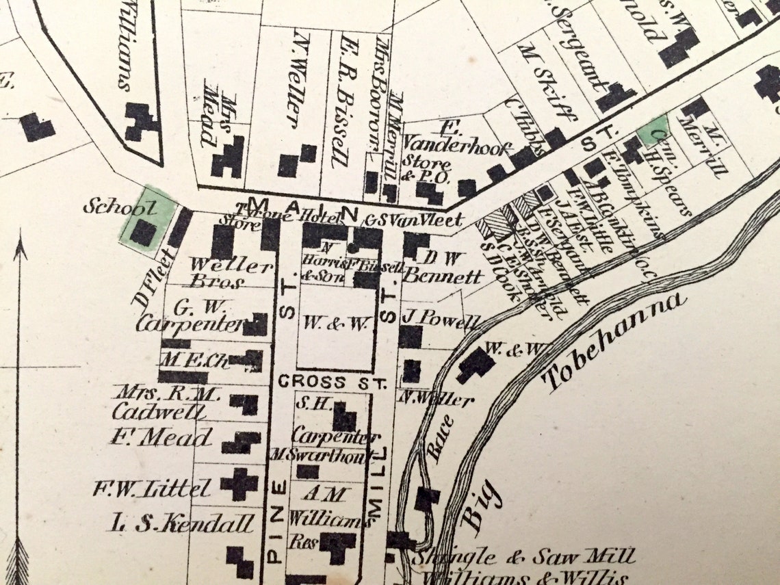 Antique 1874 Tyrone Altay Weston New York Map From Pomeroy Etsy