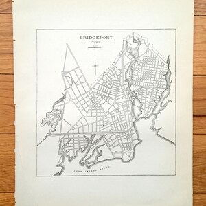 Antique Bridgeport, Connecticut Karte von 1880 Volkszählung – Fairfield County, Seaside Park, Pequonnock River, Harbor, East End, Hollow, Whiskey