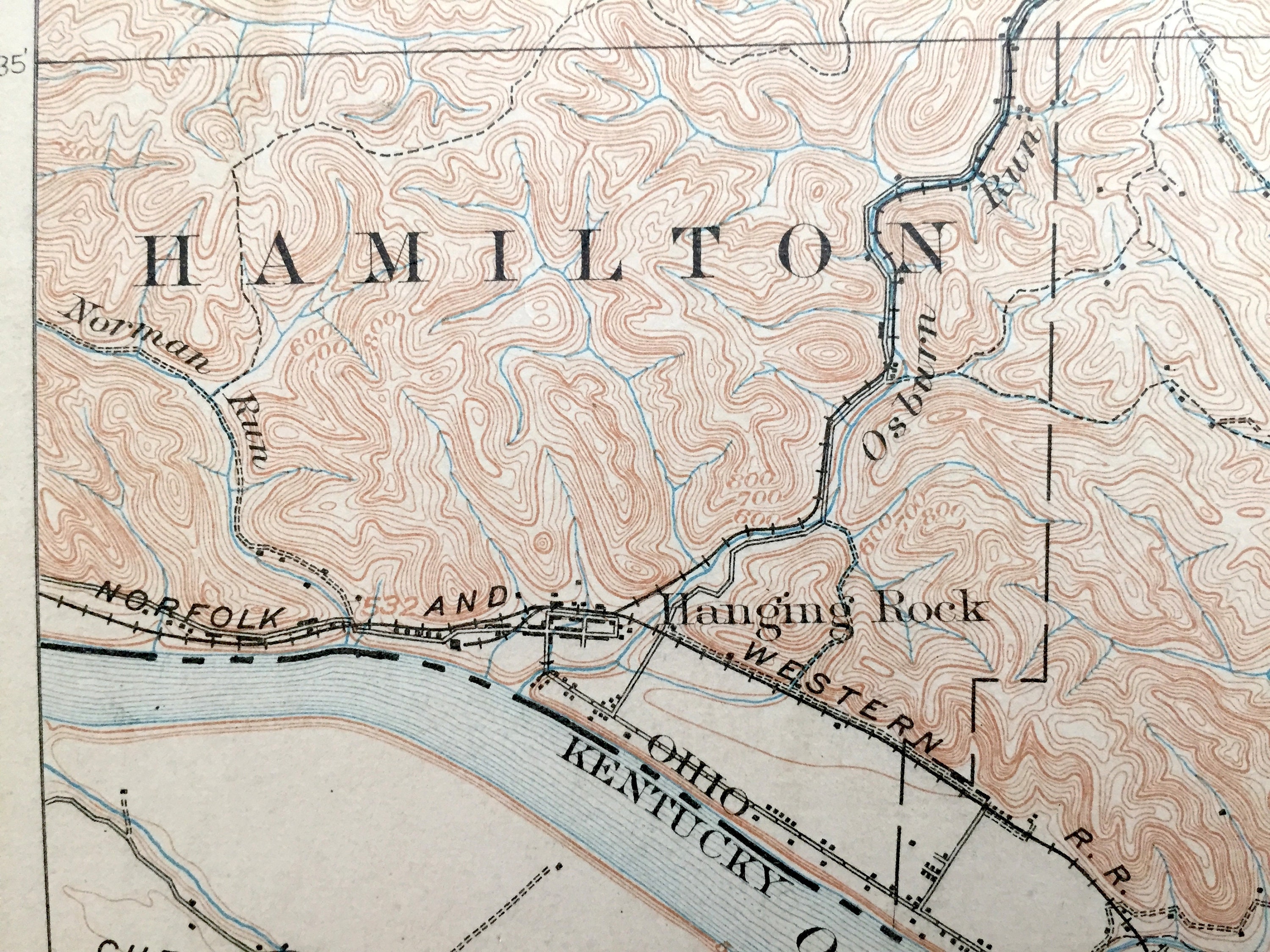 Antique Ironton Ohio 1900 US Geological Survey Topographic Etsy