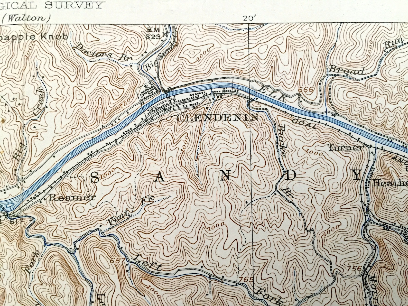 Antique Clendenin West Virginia 1909 US Geological Survey Etsy UK