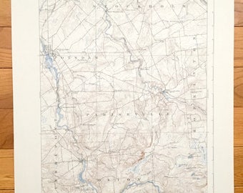 Carte Ancienne Comté Chautauqua NY 1829, Reproduction Vintage, Prête à Encadrer