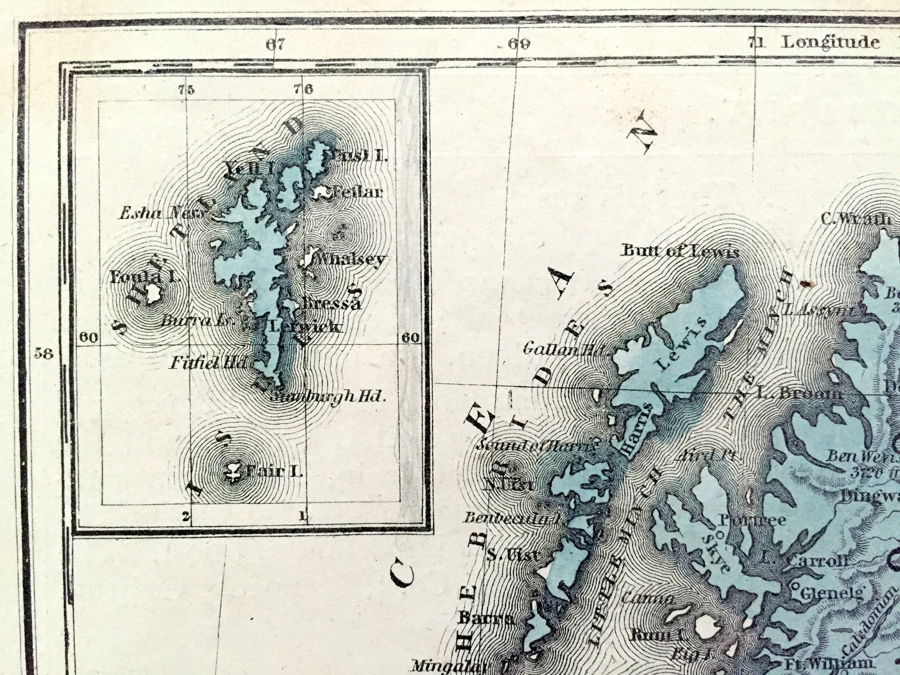 Antique 1839 British Isles Map From Smith's Geography for Schools