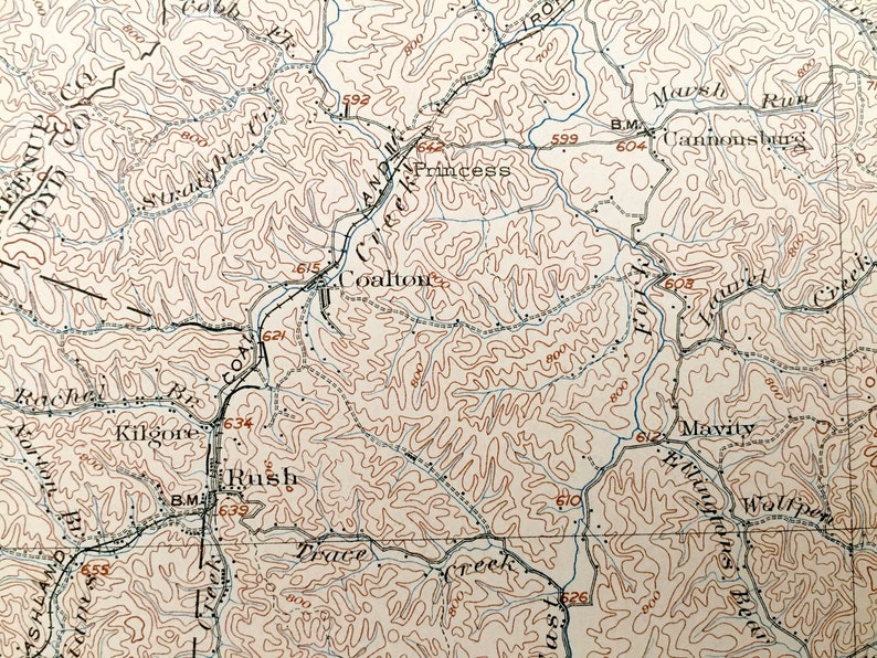 Antique Kenova West Virginia 1903 US Geological Survey Etsy