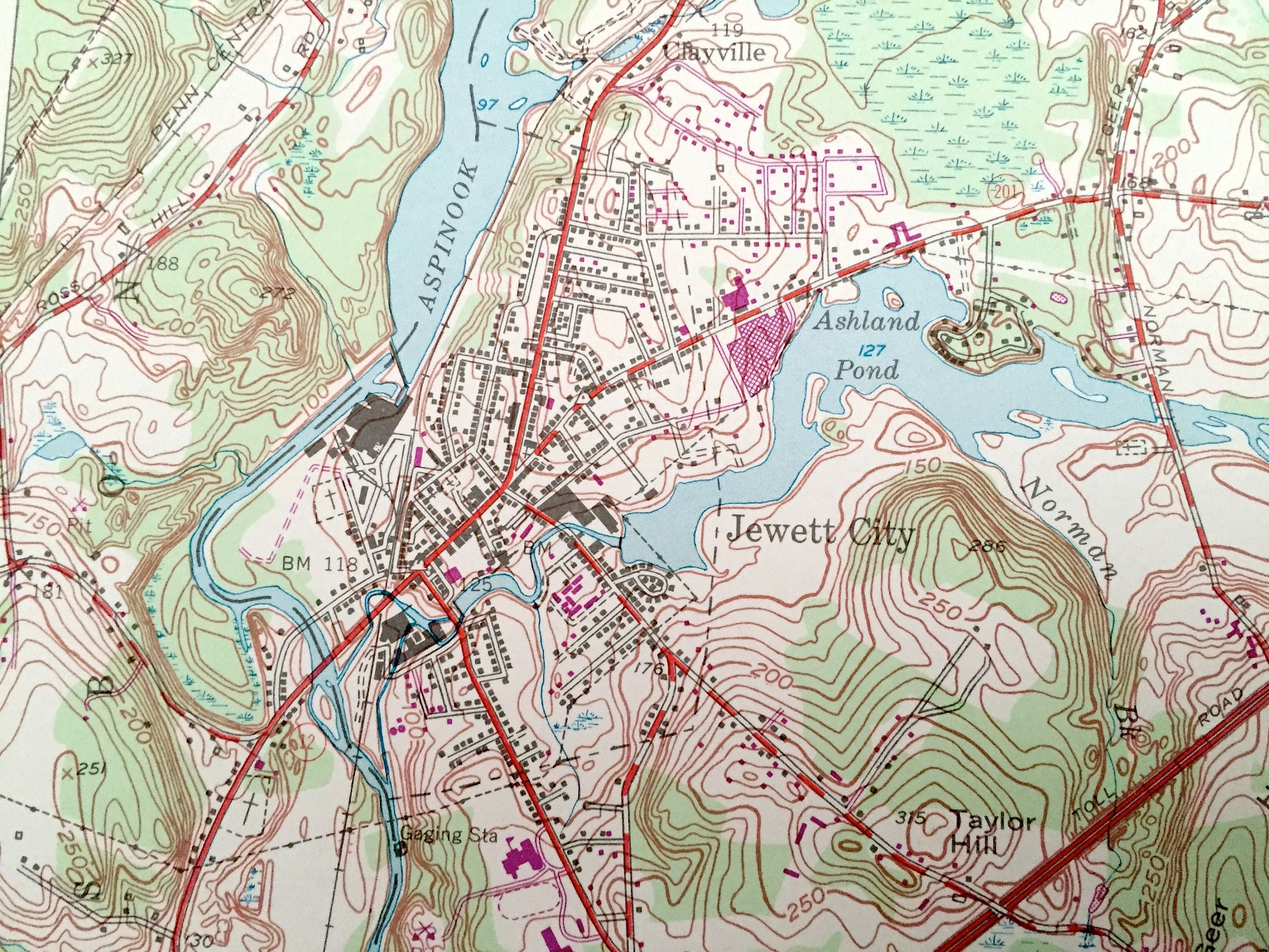 Antique Jewett City Connecticut 1953 US Geological Survey Etsy