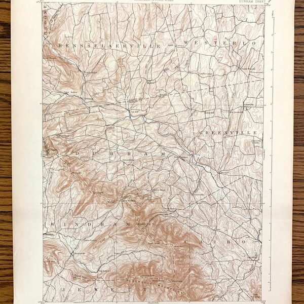 Antique Map of Albany Ny Etsy