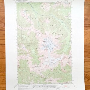 Antique Glacier Peak, Washington 1950 US Geological Survey Topographic Map – Chelan, Condado de Snohomish, Bosque Nacional Mt Baker, Wenatchee