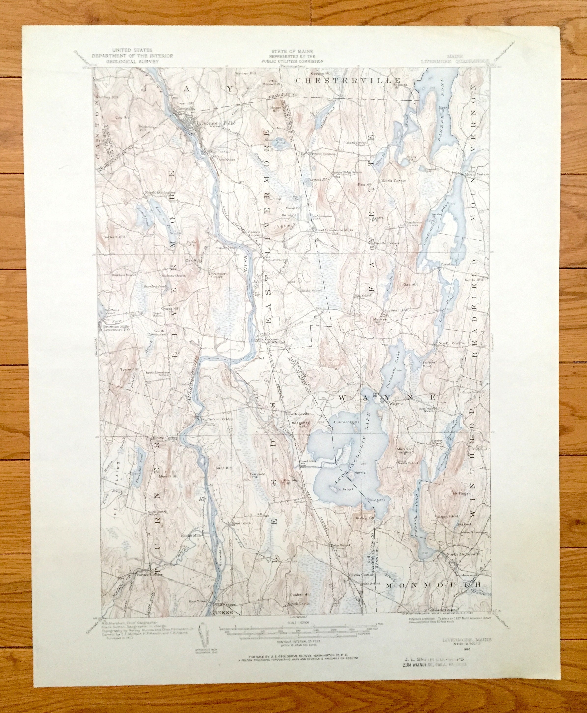 Antique Livermore Falls Maine 1910 US Geological Survey Etsy