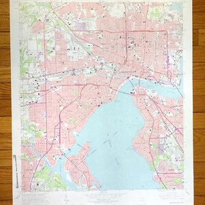 Antyczna mapa topograficzna Jacksonville, Floryda z 1964 r. US Geological Survey – hrabstwo Duval, centrum, San Marco, Riverside, Ortega Forest, FL