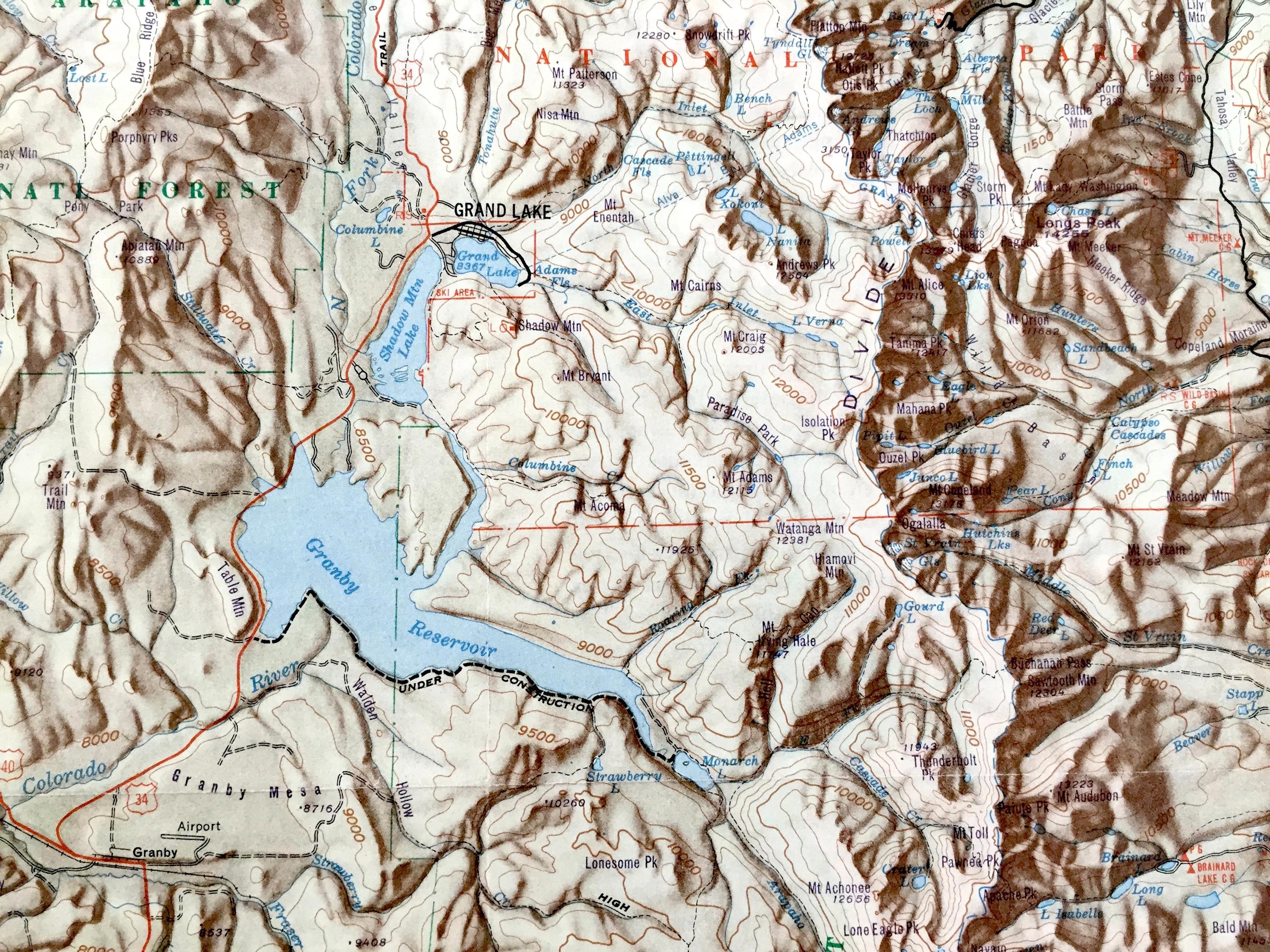 アンティーク デンバー山岳地域、コロラド州 1950 年 米国地質調査所