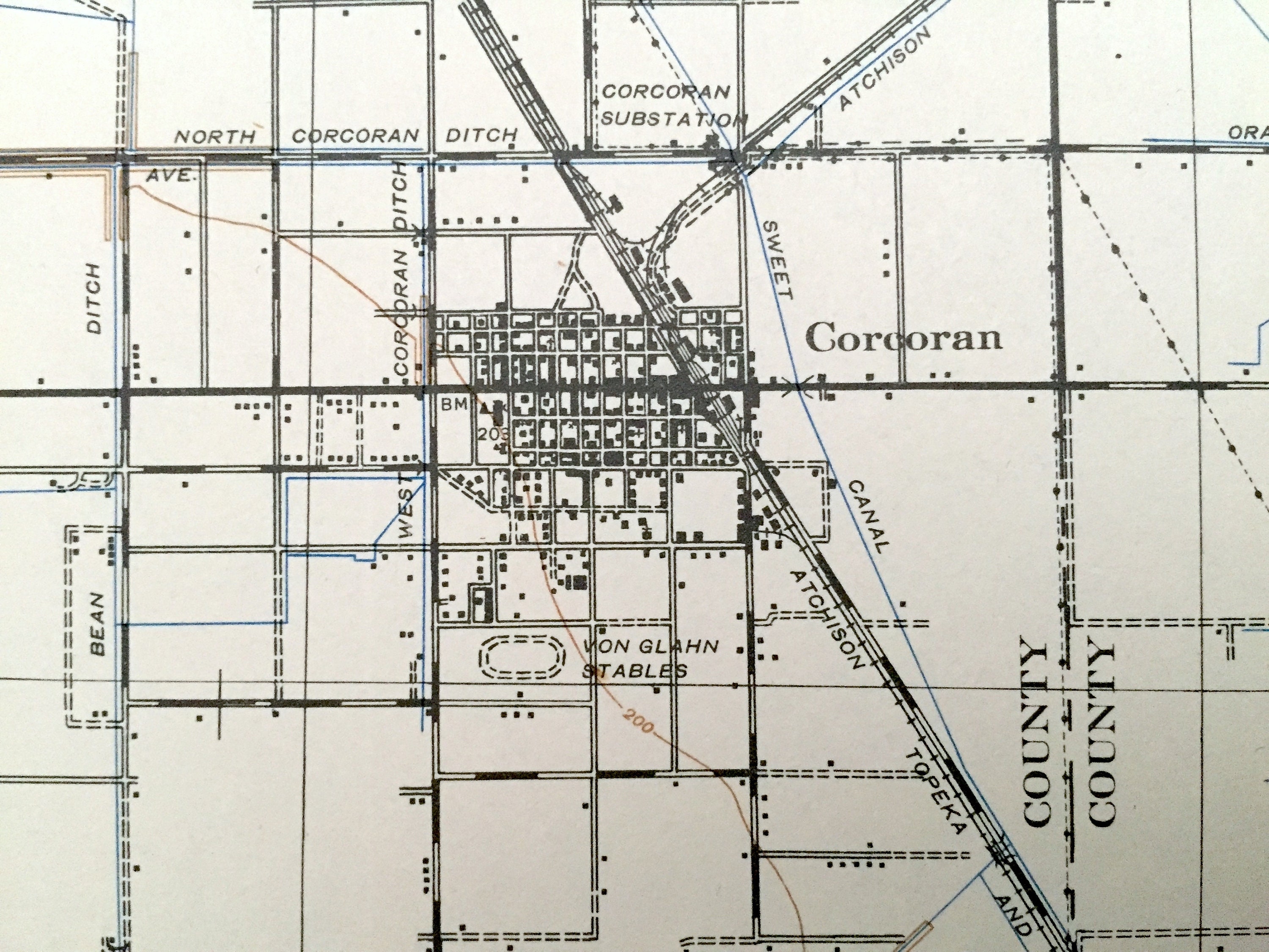 Antiguo Corcoran California 1942 Mapa topográfico del Etsy