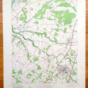 Mapa topográfico antigo de Hightstown, Nova Jersey 1954 do US Geological Survey - Cranbury, South Brunswick, West, East Windsor, Plainsboro, NJ