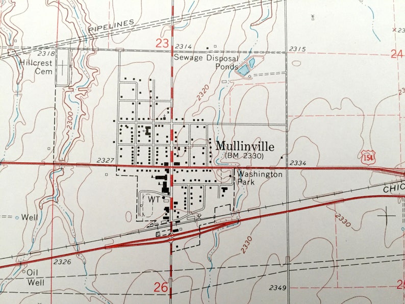 Antique Mullinville Kansas 1969 US Geological Survey Etsy