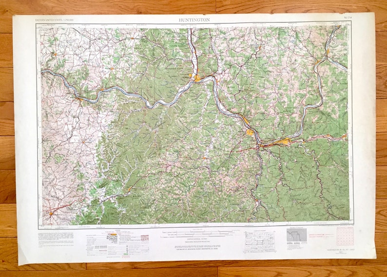 Antique Huntington West Virginia 1957 US Geological Survey Etsy