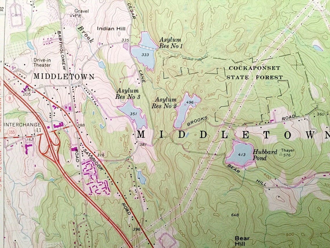 Antique Middle Haddam Connecticut 1961 US Geological Survey Etsy