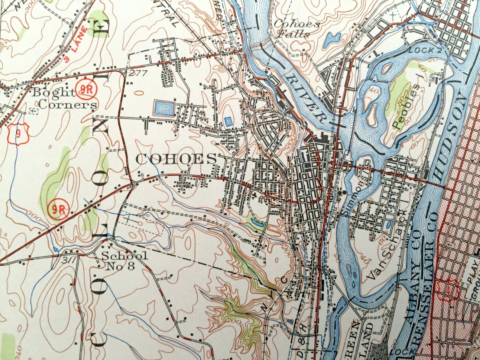 Antique Cohoes New York 1949 US Geological Survey Topographic - Etsy