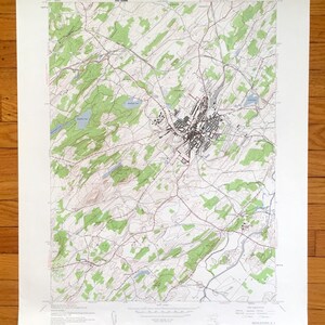 Antique Middletown, New York Carte topographique de l’US Geological Survey de 1942 – Orange County, Wallkill, Wawayanda, Goshen, Mechanicstown, NY
