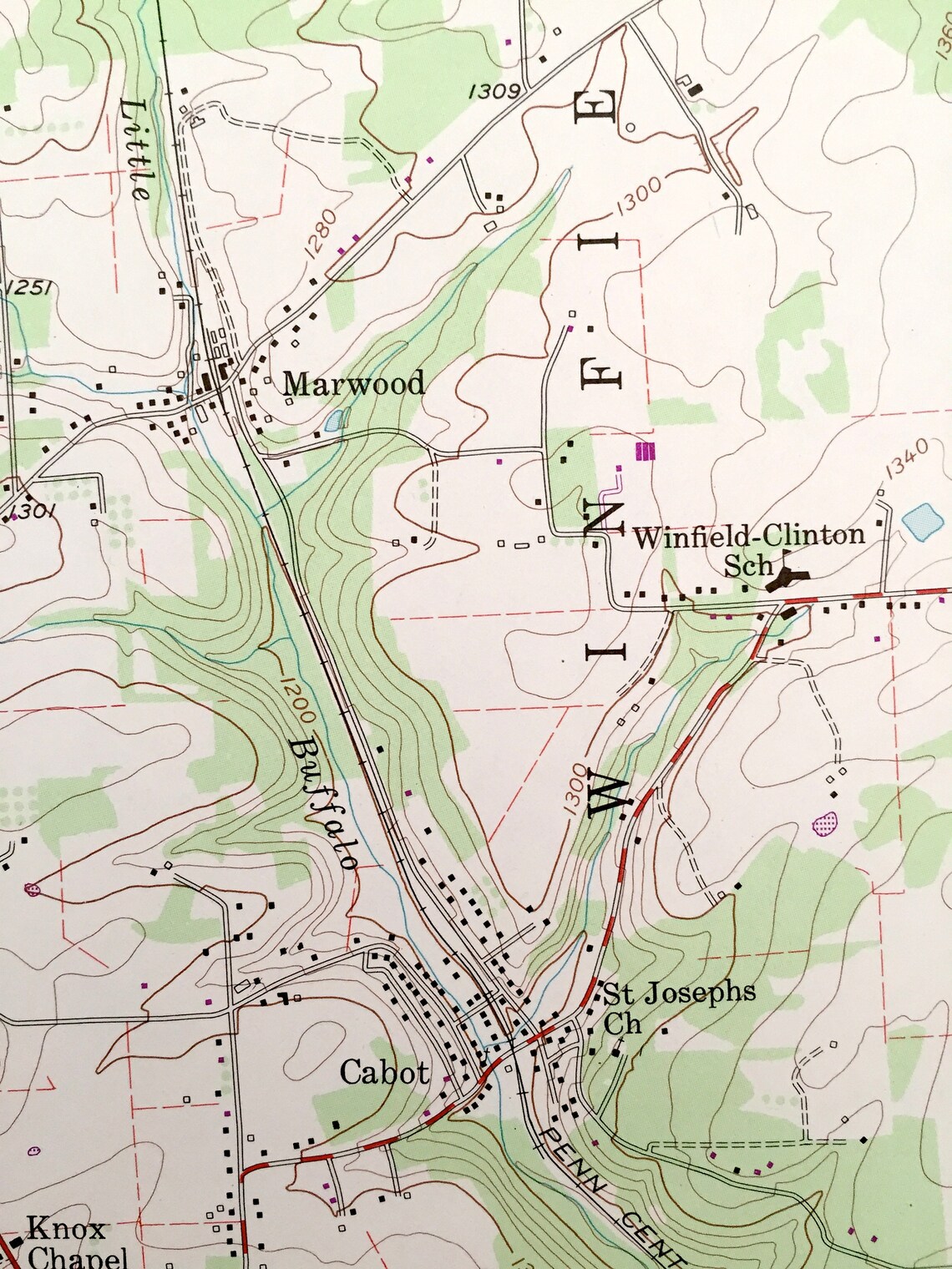Antique Saxonburg Pennsylvania 1958 US Geological Survey Etsy