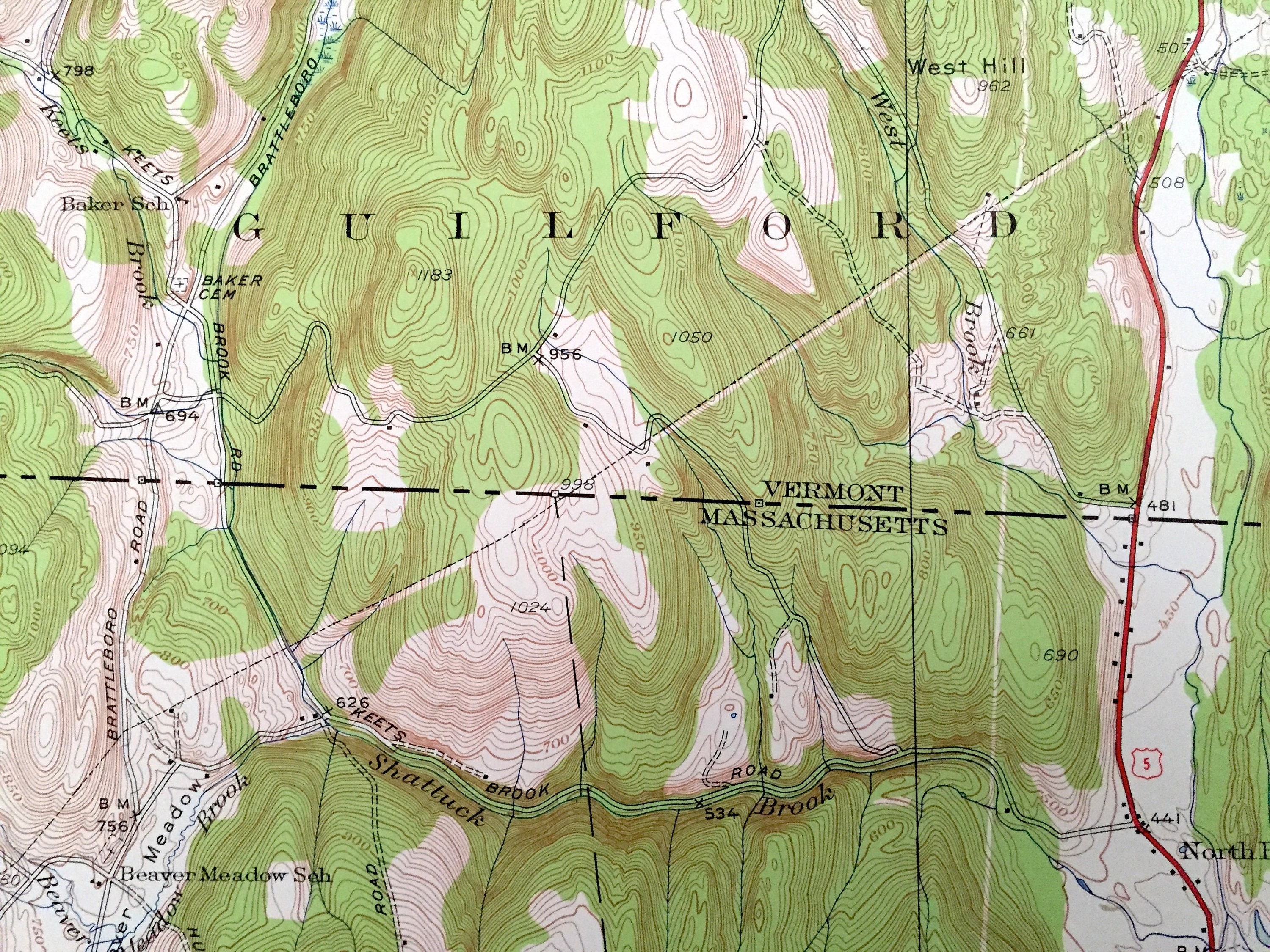 Antique Bernardston Massachusetts 1945 US Geological Survey Etsy