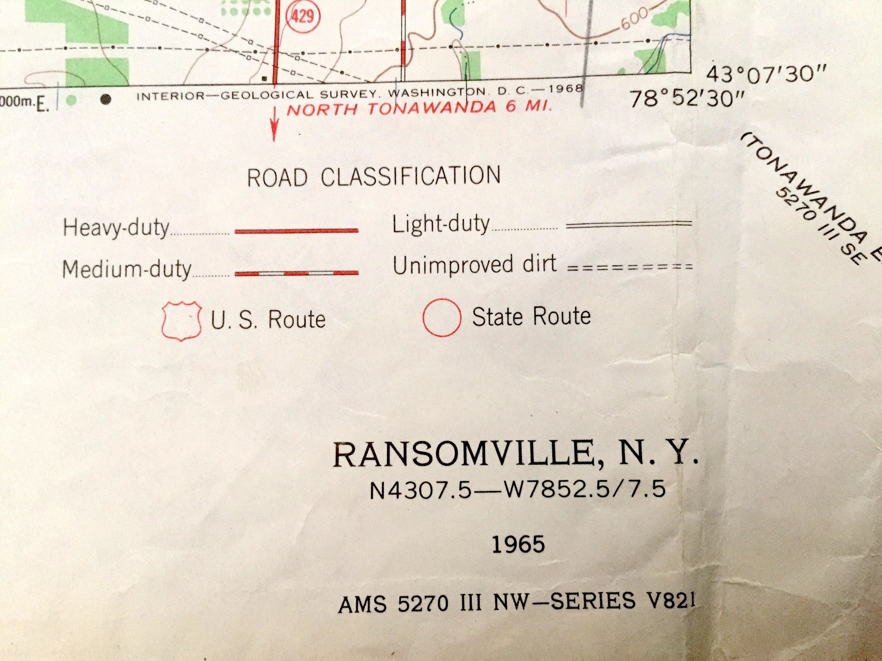 Antique Ransomville New York 1965 US Geological Survey Etsy