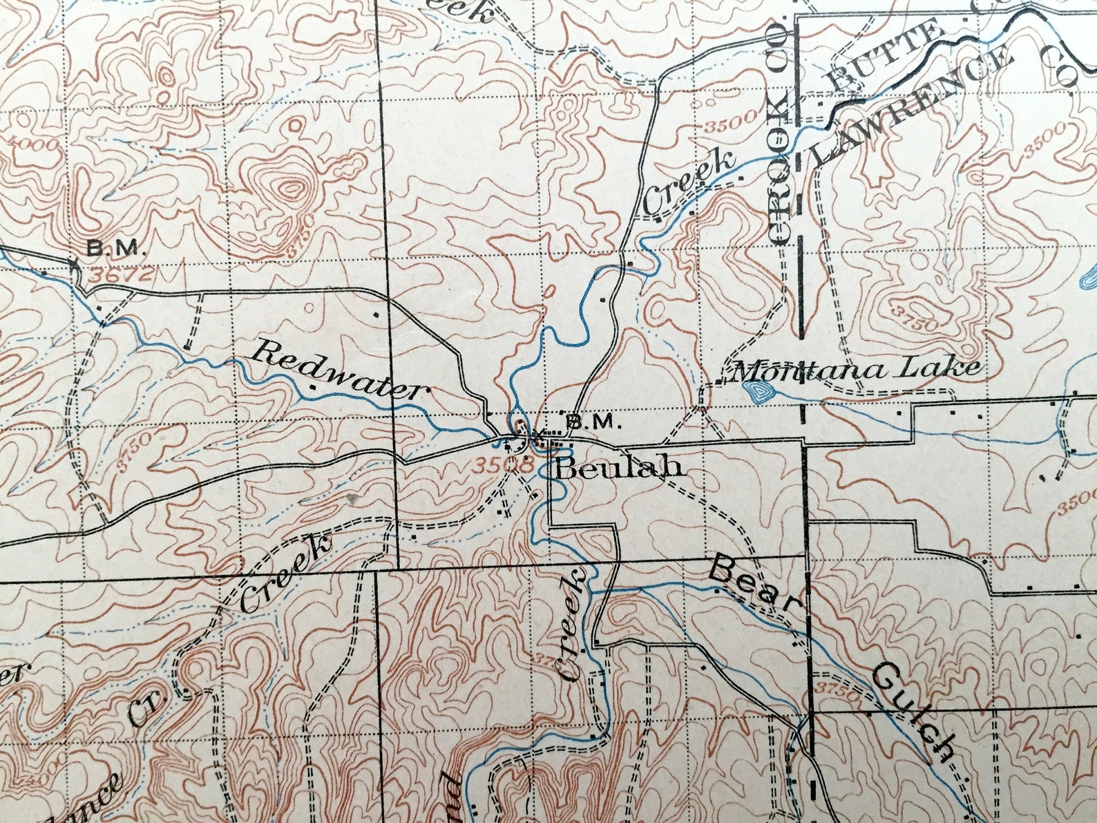 Antique Aladdin Wyoming 1903 US Geological Survey Topographic Etsy