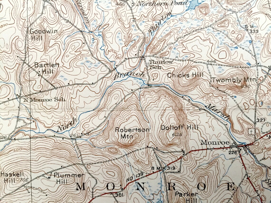 Antique Brooks Maine 1932 US Geological Survey Topographic Etsy