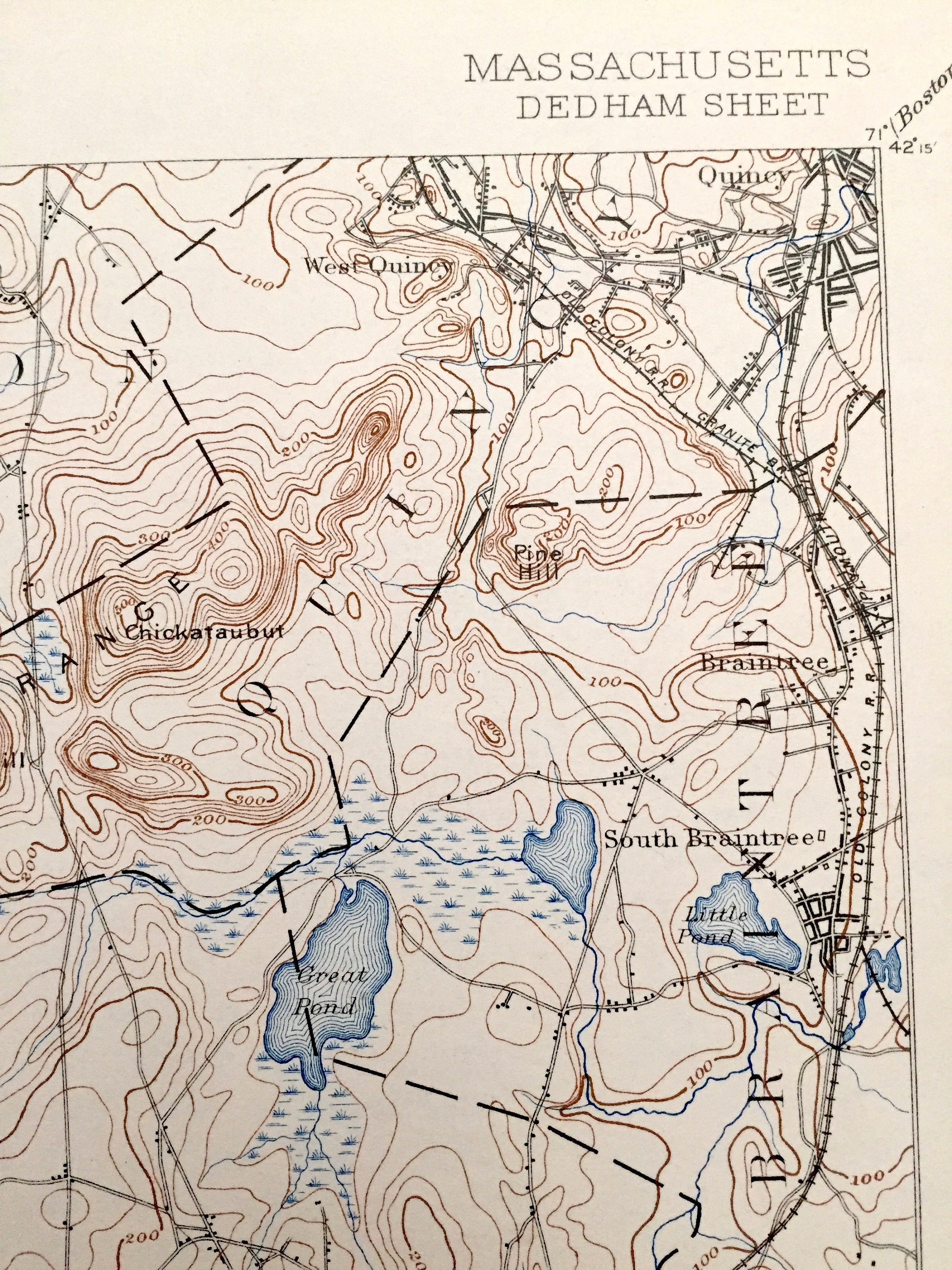 Antique Dedham Massachusetts 1894 US Geological Survey Etsy UK