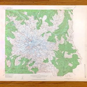 アンティーク マウント レーニア国立公園 1955 年米国地質調査所地形図 – ピアス郡、カスケード山脈、エメラルド リッジ、ウィンスロップ マウント、ワシントン州