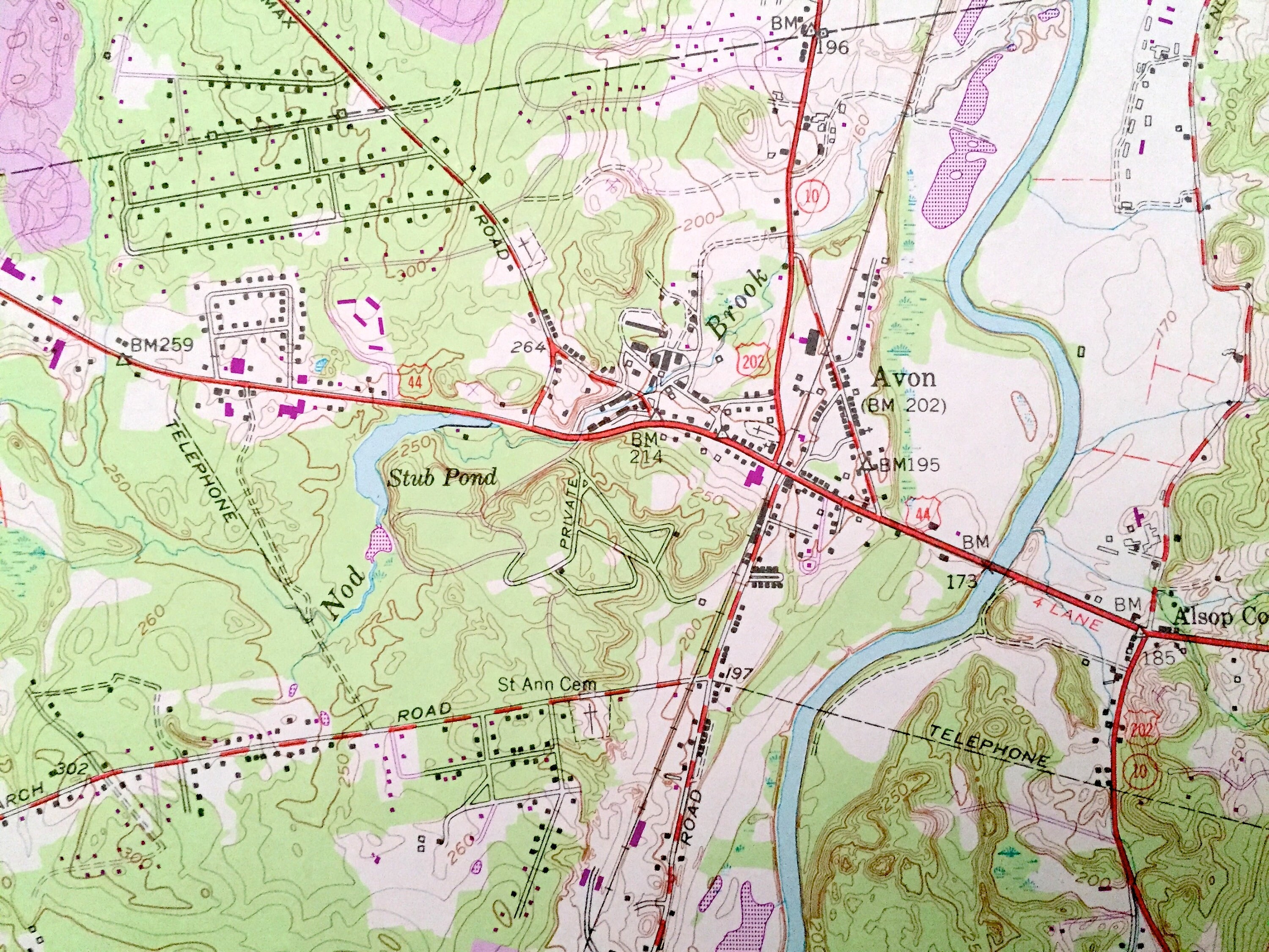 Antique Avon Connecticut 1957 US Geological Survey Etsy