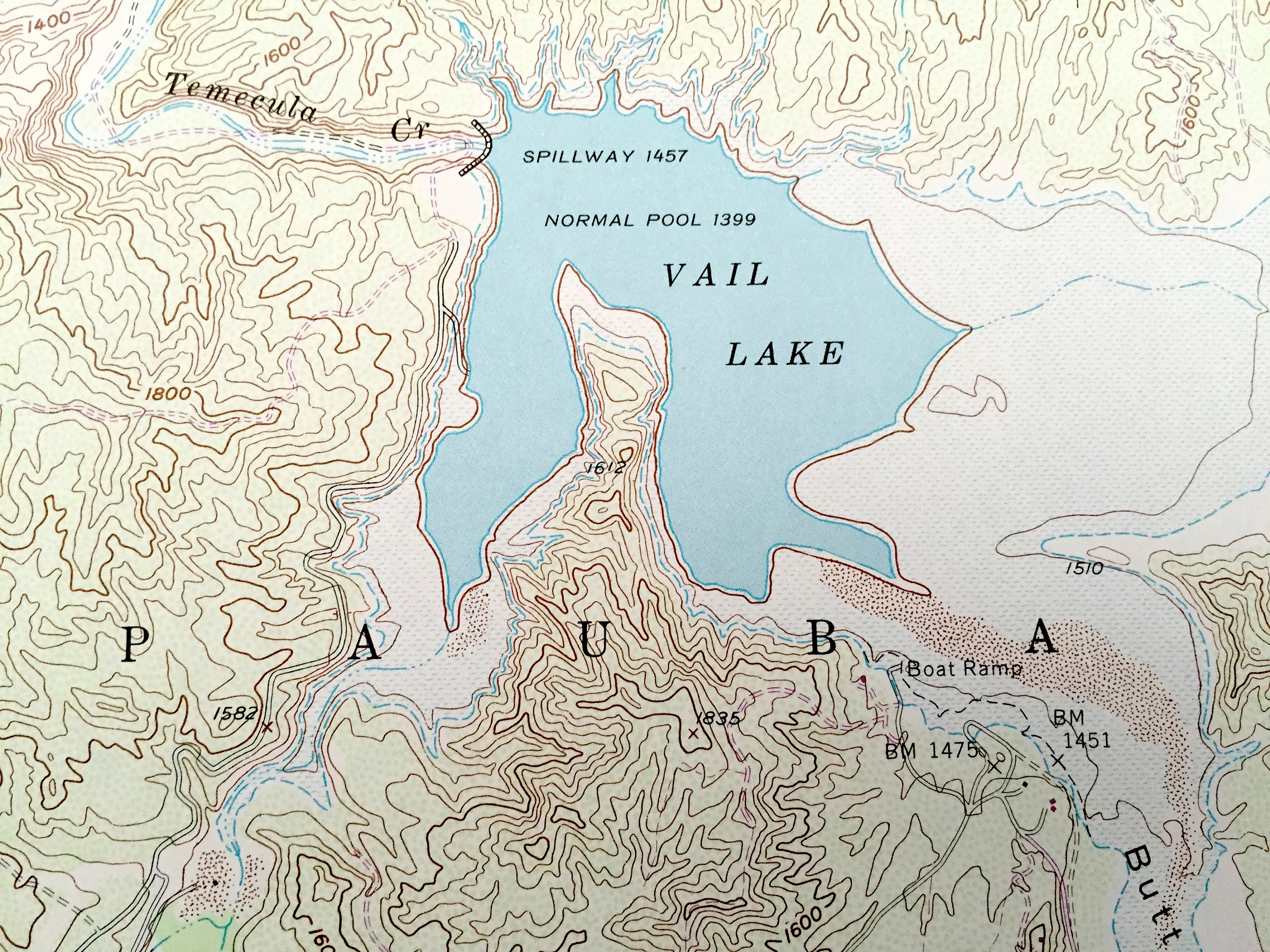 Antique Vail Lake, California 1953 US Geological Survey Topographic Map ...