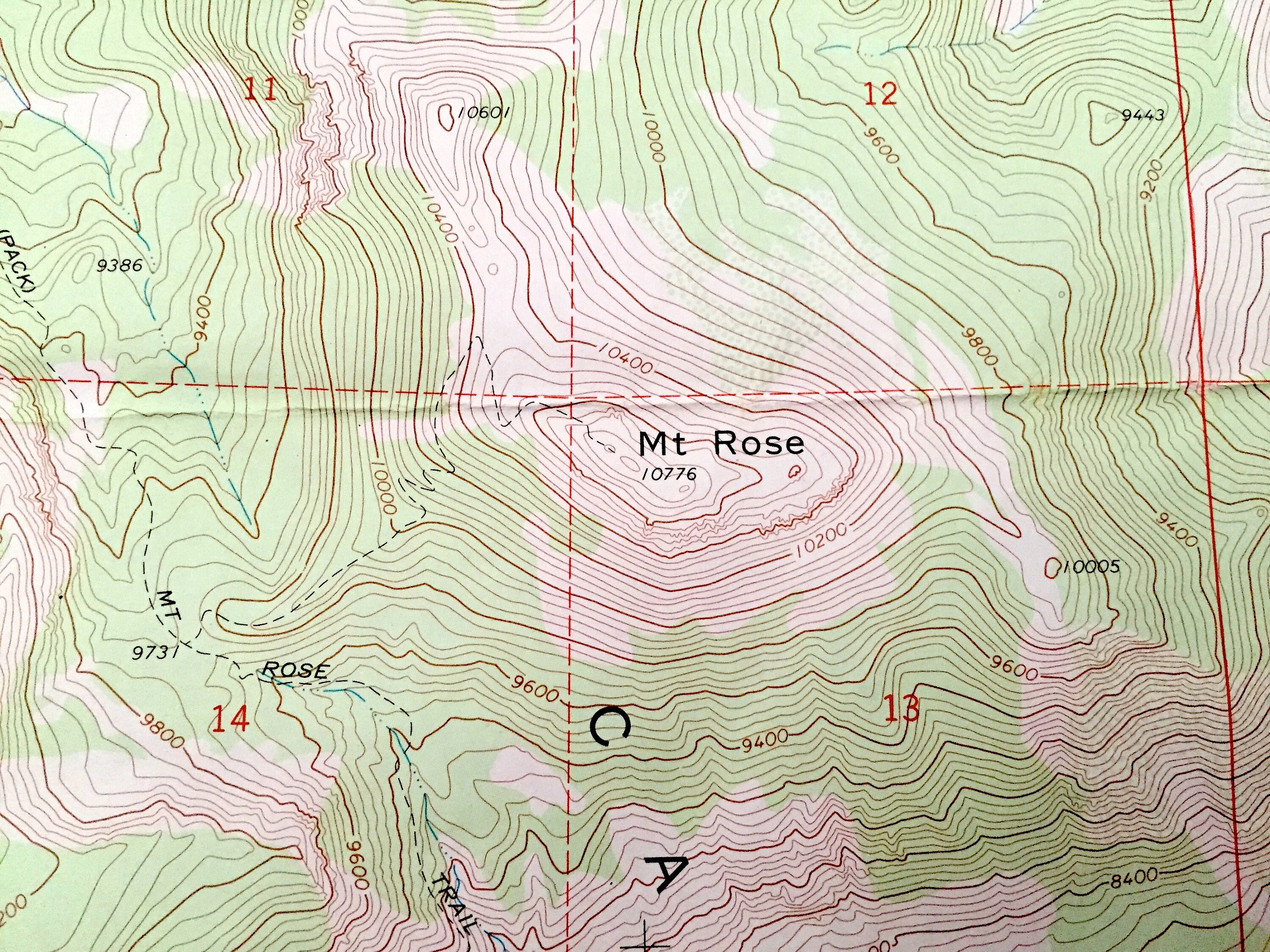 Antique Mt Rose Nevada 1968 US Geological Survey Topographic Etsy