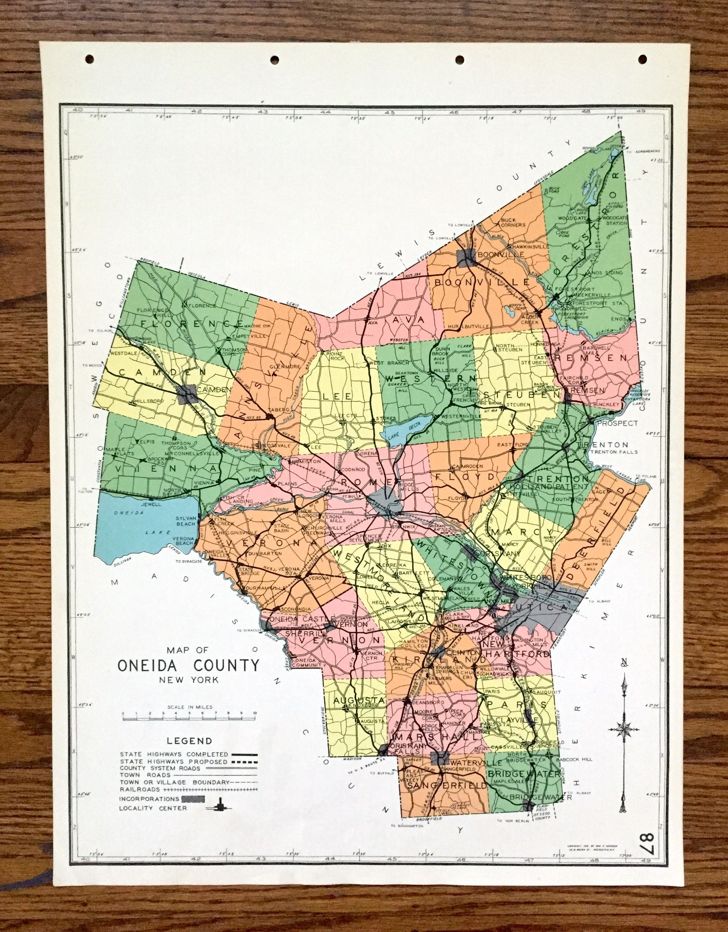 Buy Antique Oneida County New York 1941 Historical Atlas Map Online in  India - Etsy