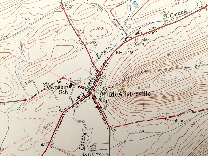 Antique Mcclure Pennsylvania 1959 US Geological Survey Etsy