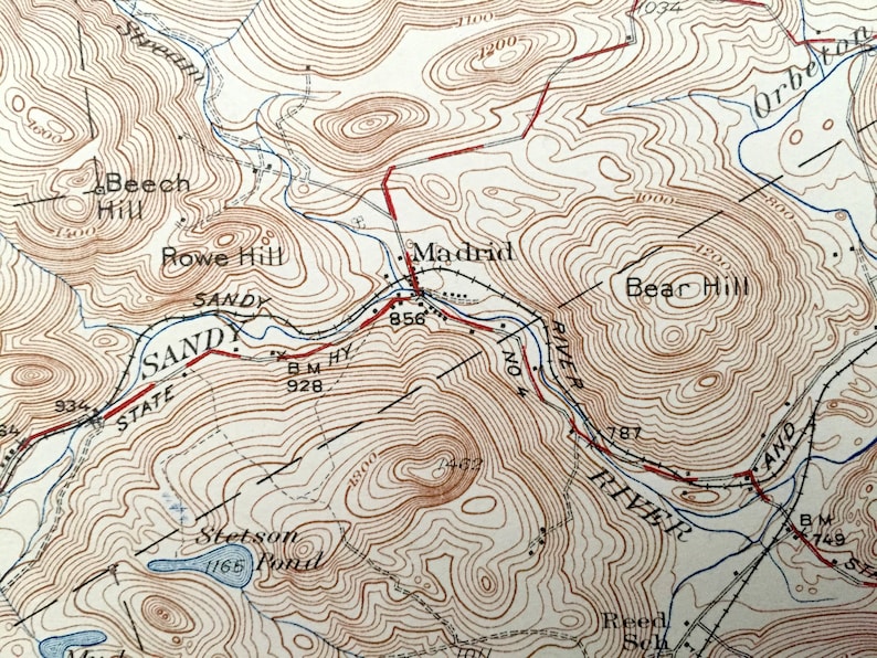 Antique Phillips Maine 1932 US Geological Survey Topographic Etsy