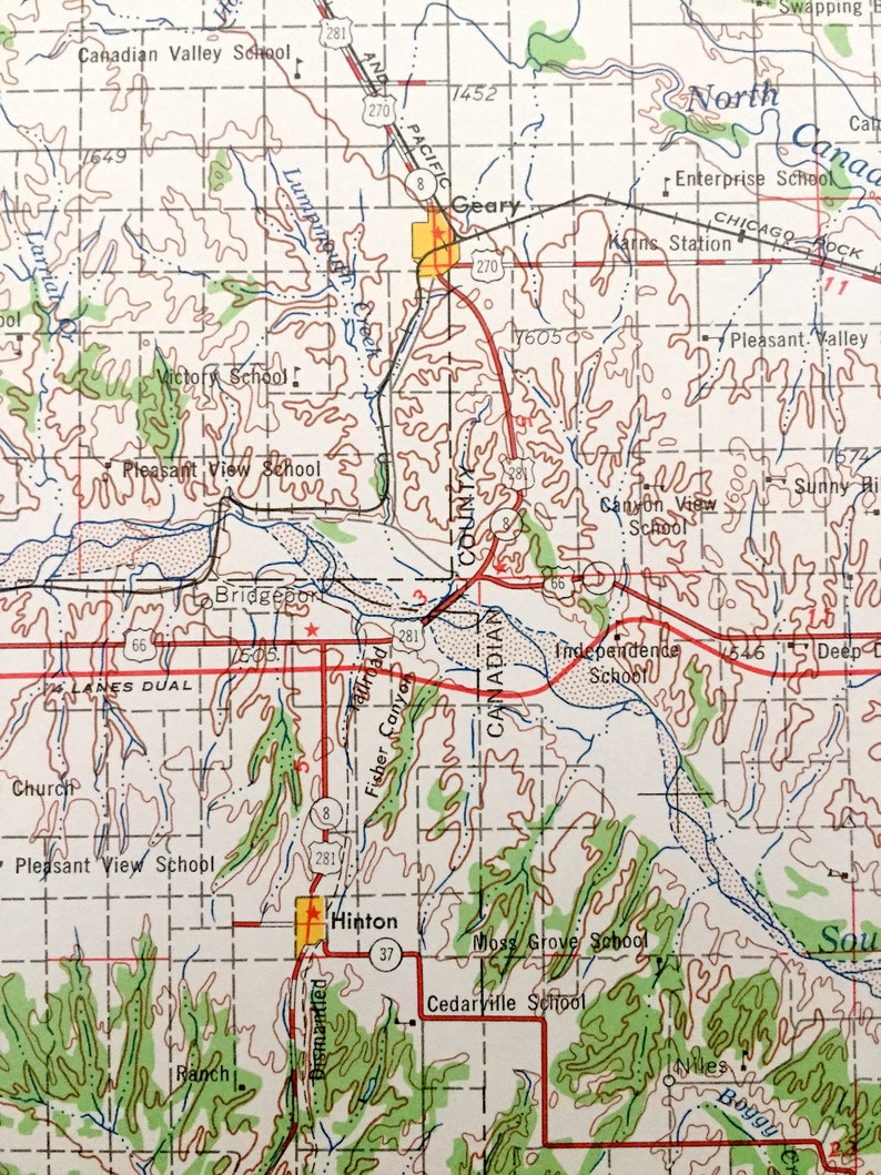 Antique Clinton Oklahoma 1955 US Geological Survey Etsy